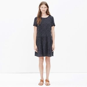 MADEWELL ET SEZANE SILK DROP WAIST POCKET DRESS 10
